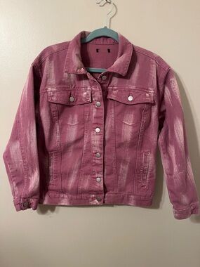 Pink denim jacket